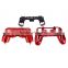 for PS4 chrome Front Back Housing Controller red Shell Polished Glossy Case Cover Controller Grip Handle (red color)