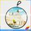 customized round scenery ceramic memorial plates gifts