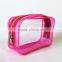 2016 Fashion Candy Color Transparent PVC Travel Bag/Clear PVC Cosmetic Bag with Zipper For Ladies