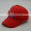 Cotton embroidery 6 panels baseball cap in red