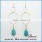 natural gemstone earring stud jewelry real turquoise green stone earring