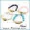 New arrival cheap jewelry alloy synthetic turquoise stone bracelet