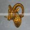Hiagh quality crafts life fiberglass golden sheep head wall hanging statues for home decor