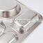 Stainless Steel Canteen Serving Tray /Dinner fast food plate with 4 compartments