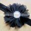 Top Baby Elastic Flower Headband Pearl and Rhinestone Centre Flower Headband