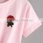 Custom design high quality baby clothes fashion embroidery wholesale pink boutique cotton short sleeve kids girls t shirt