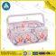 Non Woven Type Fabric Covering Sewing Basket With Sewing Kit