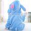 Lovely High Quality Flannel Fleece Children Pajamas With Zipper and Hood