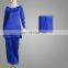 2017 Simple Style Long Sleeve Fashion Baju Kurung Pelum Elegant Cosy Navy Blue Baju Kebaya Malaysia New Design Abaya