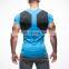 mens neonblue black lycra polyester excercise fit tee shirt