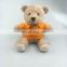 lovely 20cm teddy bear with polo shirt custom logo on the clothes