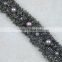 Fashion black embroidery lurex beaded pearl lace trim designs