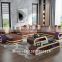 Wholesale Coffee Table TV Stand Sofas Living Room Furniture Black Sofa Sets Luxury Design leather Sofa Set with led light
