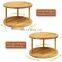 2-Tier Bamboo Lazy Susan Turntable Kitchen Spice Rack Organizer Makeup Organizer