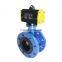 COVNA DN80 3 inch PN16 EPDM Rubber Seat Double Flange Type Ductile Iron Single Acting Air Actuator Butterfly Valve