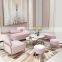 Modern Pink Velvet Beauty Salon Waiting Area Nail Hair Barber Waiting Sofa