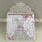 2016 square royal white laser cut wedding invitations card