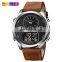 New design watch model fashion brand Skmei 1653 top quality 30m waterproof genuine leather quartz wristwatch