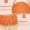 Hot Sale Rattan Woven Basket with Handle Acorn Shape Handbag Wall Hanging Basket Bag Kids Toys Wholesale Supplier