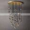 Modern luxury BOULE raindrop round industrial transparent smoke gray crystal chandelier for living room hotel decoration