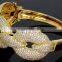 Exaggerated Big Size Luxury Bridal Jewelry Platinum Gold Plated Statement Women Bangle