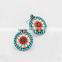 Euramerican Earring Jewelry Coral and Turquoise Beaded Earring Fashion Ethnic Earring Boho