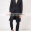Navy three button mens wool overcoat long winter coat