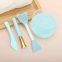 Fashion Spa Skin Care Makeup Tools Multi-function Plastic Diy Mask Mixing Bowl Spatula Brushes Double Side Face Cleansing Brush