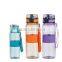 Plastic sports water bottle with silicone sleeve