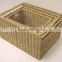 chinese folk art durable seagrass baskets in dark brown color