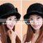 Hot Ladies Quality First Genius Korean Style Mink Fur Jazz Brim Top Hat
