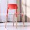 Colorful Modern Outdoor Plastic Chair With Wood Legs Plastic Office Chair Simple Chair Plastic                        
                                                Quality Choice