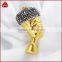 Egyptian queen head, antique gold color stainless steel pendant, metal charms in silver color with pave diamond