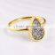 Wholesale Fashion Ring Agate Druzy titanium gold filled bezel ring