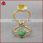 Turquoise gold turquoise double stone wire twisted ring