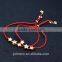 Adjustable Red Rope Good Luck Star Rhineston 18K Gold Bracelet