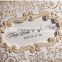 Luxurious & elegant golden embossed pattern wedding invitation with laser cut frame for wedding