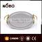 Round mirror serving tray wedding decoration tray with gold handle