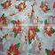 100% Polyester Christmas Flower Printed Organza Fabric for Christmas Decoration