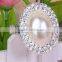 fashionable oval shape big plastic pearls metal alloy napkin rings for wedding