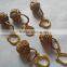 NAUTICAL MONKEYS FIST SAILORS ROPE KNOT KEY RING WITH BRASS SHACKLE 13428