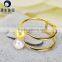2016 Fine Japanese Akoya Pearls 18K Gold Rose Gold Double Pearl Rings for Girls