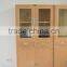 Middle 2 drawer cabinet up with glass door metal display file cabinet
