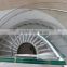 custom double stringer laminated glass treads curved staircase in white stringer and glass railing