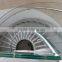 Custom Double Stringer Laminated Glass Treads Curved Staircase in White Stringer and Glass Railing