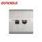 British standard white aluminum panel TV satellite and Tel electrical wall socket