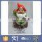 Handmade decoration ceramic funny garden gnome with flower pot