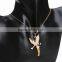 18k Italian Gold Chain Austrian Crystal Rhinestone Alloy Pendant Angel Wing Necklace