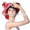 Women Formal Church Hat Ribbon With Red and White Color