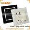 High Quality Cheaper 10A 250V 5 Holes Wall Switch Socket